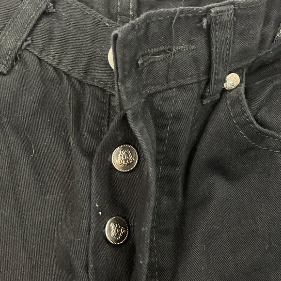 Versace Jeans Couture Black Denim Straight-Leg Jeans Mens Button Fly Size 30 - Picture 6 of 9